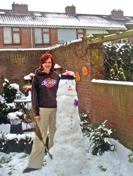 Marloes with snow doll